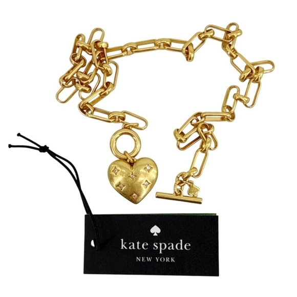 💛🔹️Kate Spade🔹️ Gold  My Precious Heart  Toggle  Necklace ($148 Sold out) - Picture 6 of 7